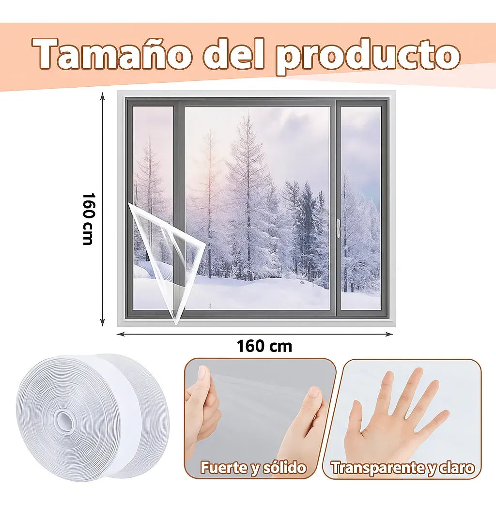 Aislante Transparente Para Ventanas Reutilizable 180x200cm