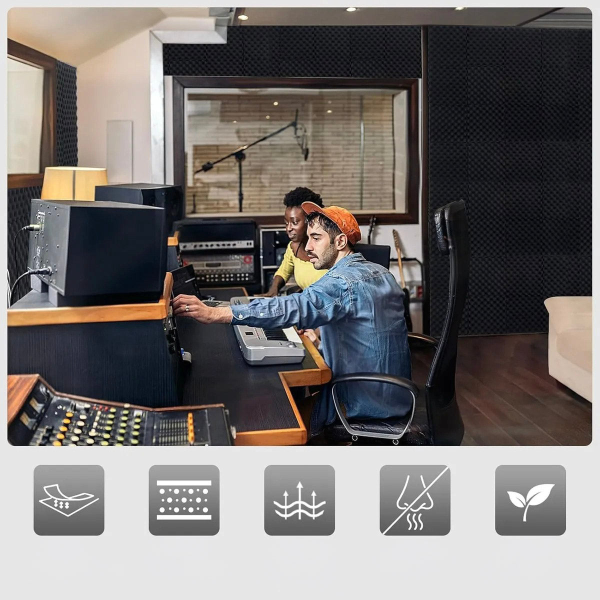 Paneles Acústicos Para Estudio Set De 24 Unidades de 30x30cm