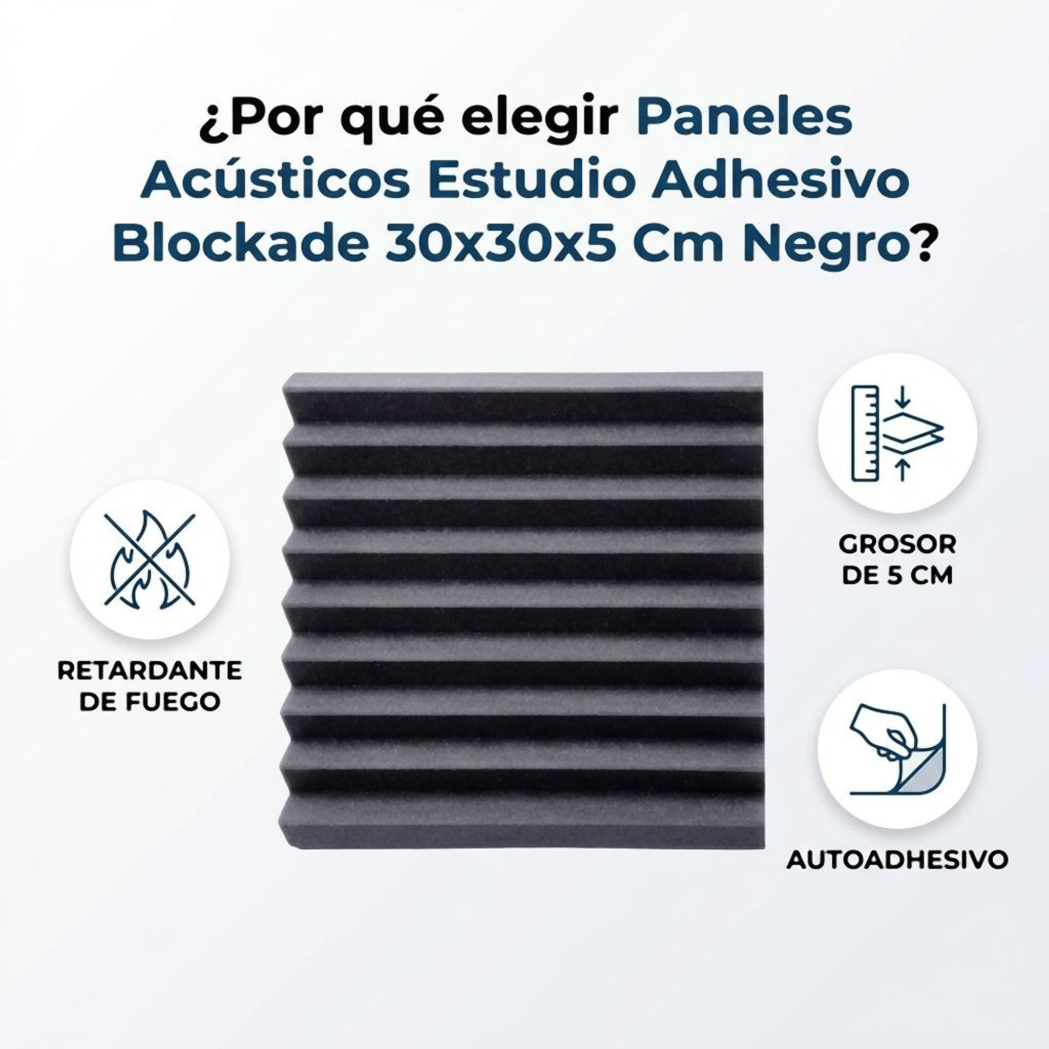 Paneles Acústicos Negro para Estudio Set de 24 Unidades de 30x30 cm