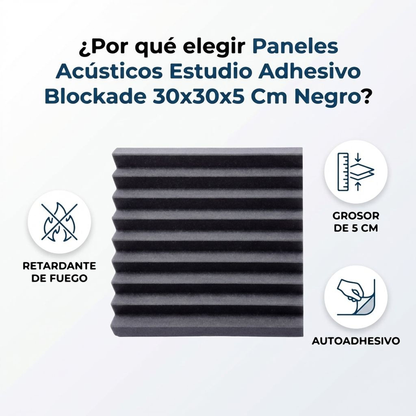 Paneles Acústicos Negro para Estudio Set de 24 Unidades de 30x30 cm