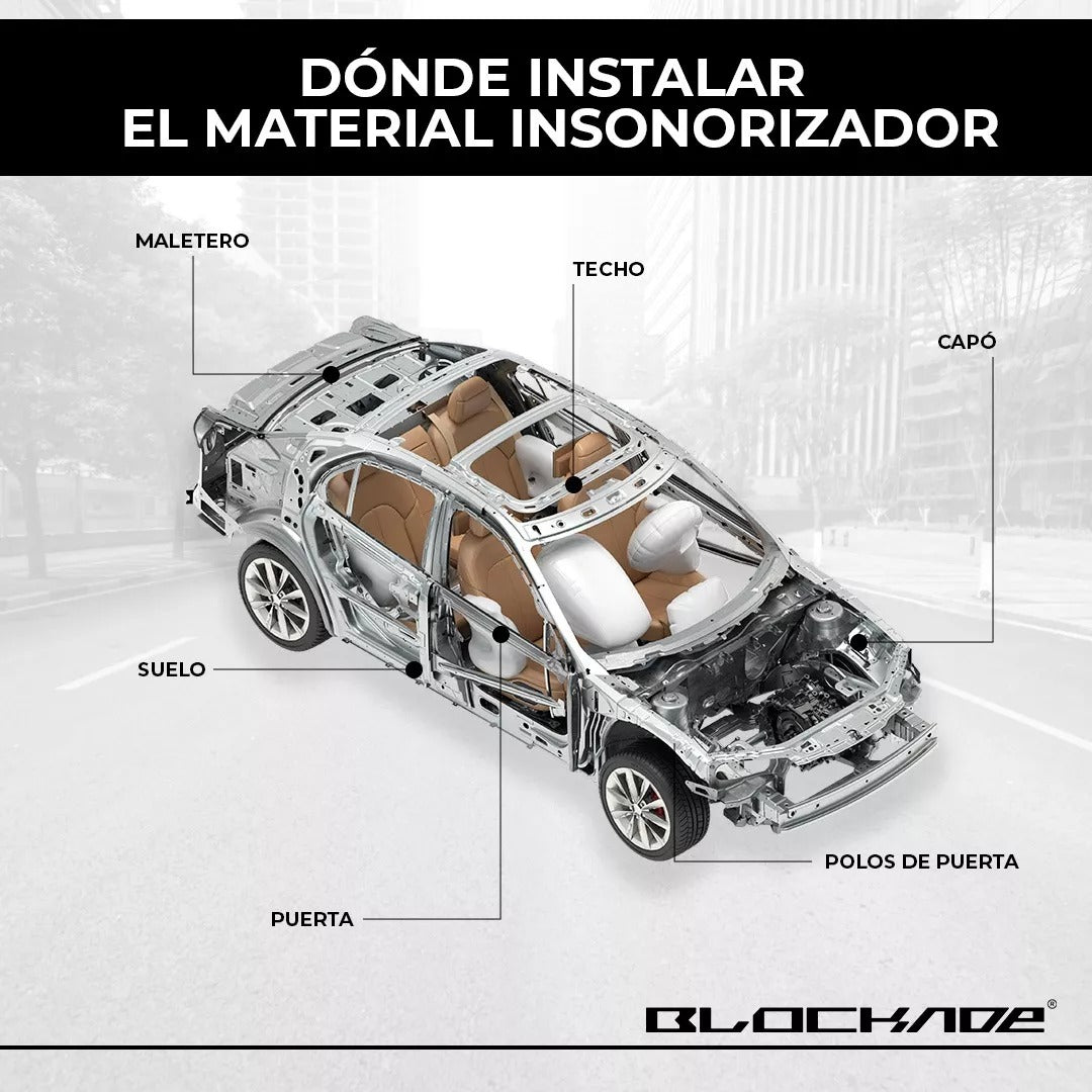 Aislante Acústico Para Autos - Material Premium Autoadhesivo Blockade 3mm
