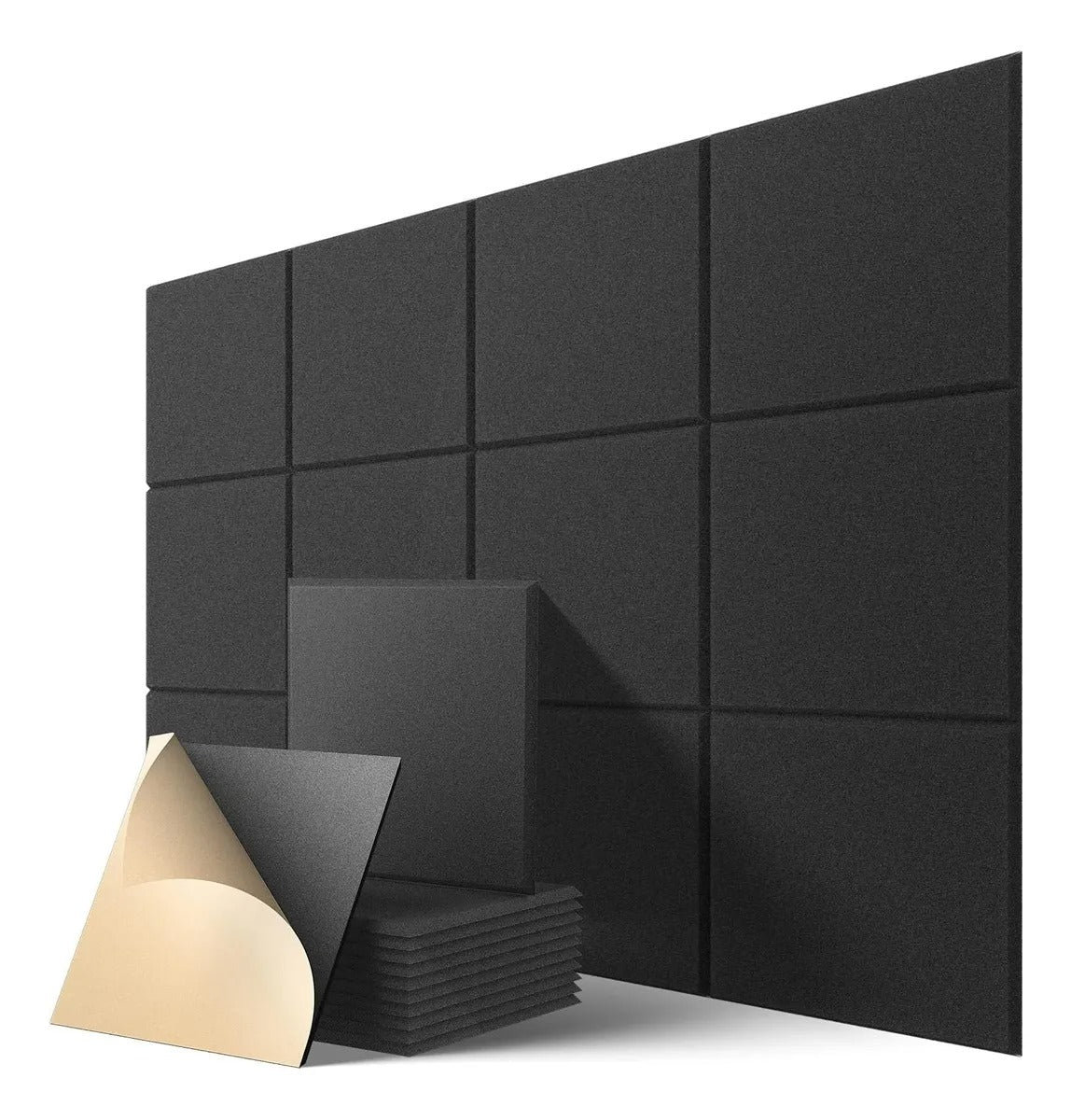Paneles Acústicos Diseño Liso Para Reducción De Ruido Pack de 24 unidades 30x30cm