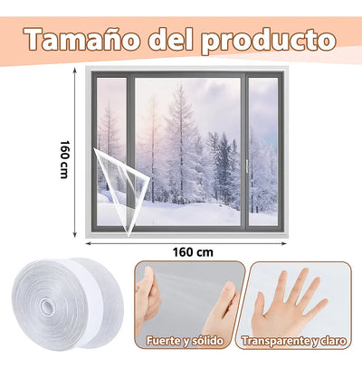 Film aislante de ventana, detalle de fijación
