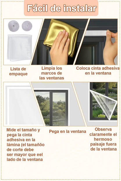 Aislante Transparente Para Ventanas Reutilizable 180x200cm