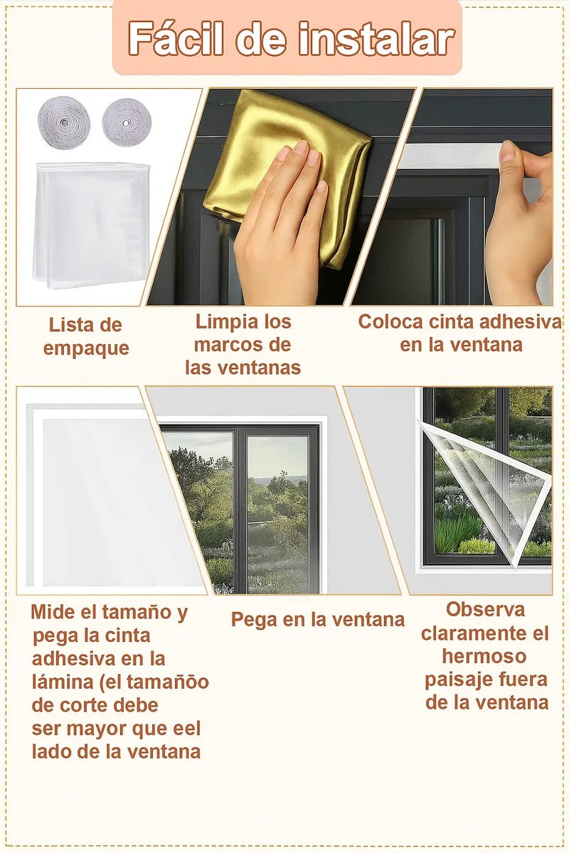 Aislante Transparente Para Ventanas Reutilizable 180x200cm