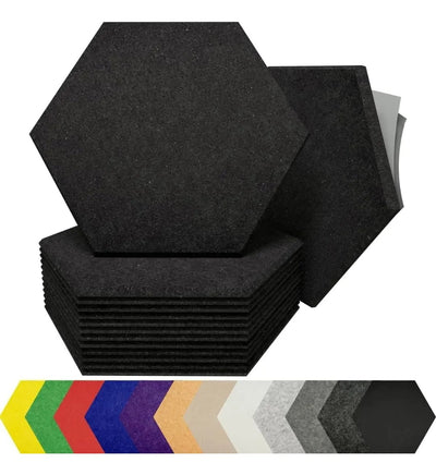 Paneles acústicos hexagonales de fieltro PET de colores Blockade