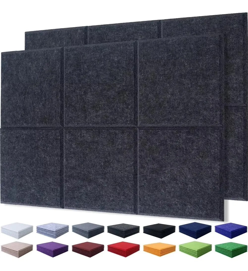 Paneles Acústicos Diseño Liso Para Reducción De Ruido Pack de 24 unidades 30x30cm